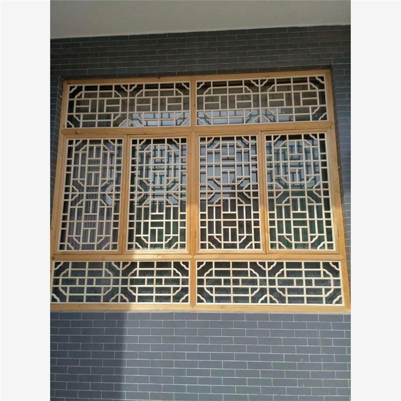 东阳木雕实木花格仿古门窗中式装修挂落屏风角花定制客厅装饰背景