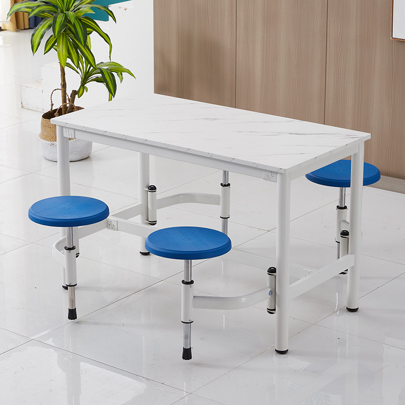 现代学校食堂四人位餐桌椅公司员工厂快餐桌椅伸缩多功能餐桌