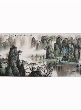 小六尺客厅装饰画漓江山水画桂林山水甲天下纯手绘国画王涛0014