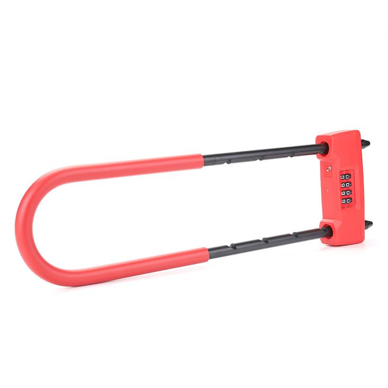 NBY长梁玻璃门T锁密码M505锁挂锁可调推节长度U型拉门加长门锁M大