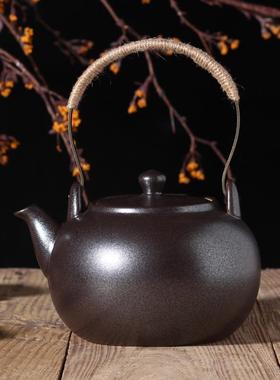 黑色壶水壶煮水壶泡茶壶陶提梁壶电烧陶炉耐高温壶TH具茶工厂直销