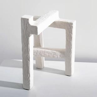 抽象柜建筑摆件树脂软装 饰DS8733品样板间客厅玄关酒店视博古电架