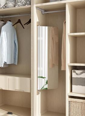 谋生衣柜镜子内装推拉镜衣橱平开ASDD-001穿门旋衣镜内置缩转隐藏