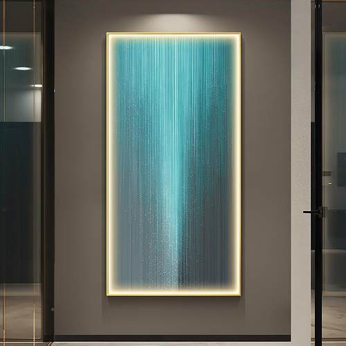 现代轻奢入户玄关l装ysj22062饰画高廊档简约ed灯画光竖版大气走