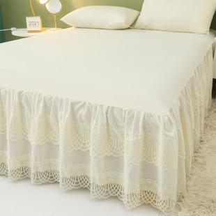A蕾6L夏天新F76TTJ86款 床蕾丝边保护套双人套 纯色公主丝床裙床式