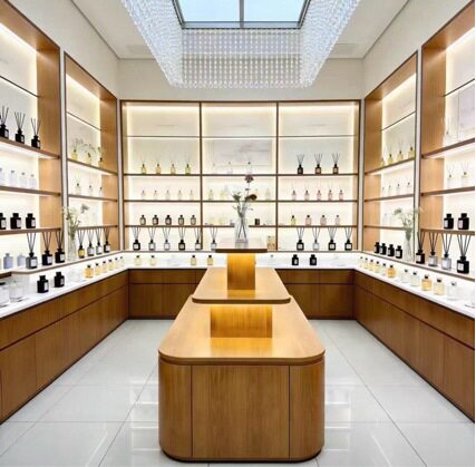 宜道展柜实木圆形中岛台展示台陈列柜饰品店商用产品展示柜中岛柜