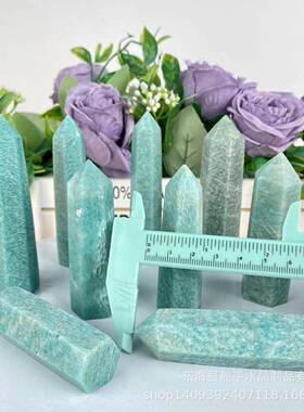 P天ointower天然河石六棱单T柱子原石切割精尖品20230926打磨