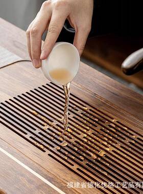 一线天重竹茶盘家用茶具茶TPCP01办台茶海简约水公储屉抽式茶托盘