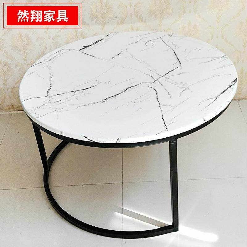 岩板茶几大理石圆小形茶几客厅厅艺网红字客母款铁简易BTC茶几
