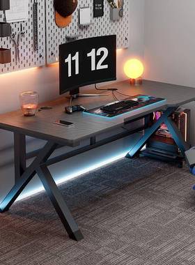 电竞桌电脑桌台代式家用简易卧室桌子PUO简约现办公桌写学生台书