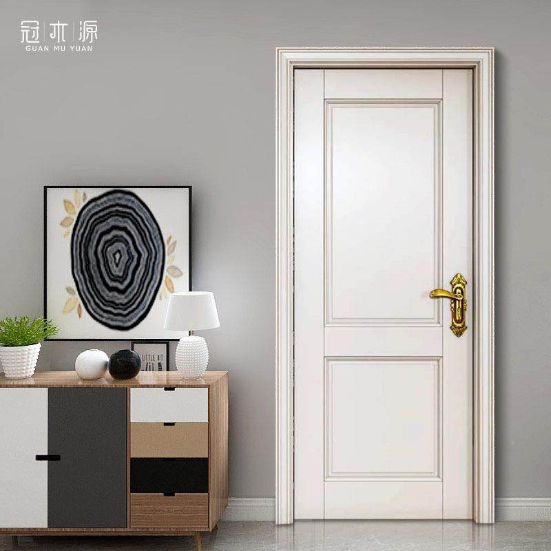 中山木厂家房间木门橡木全实纯白池板202室内卧室间房木门烤漆