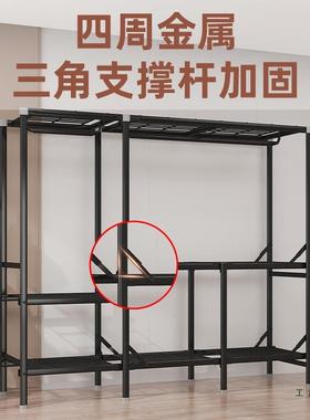 衣卧室家用出房租免安加装折叠简易布衣柜柜FIR全钢架加粗厚结实