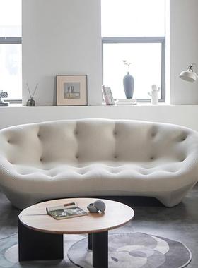 计师写意空间意式极简贝QLI壳沙发客厅弧形躺椅奶油设户风轻小型