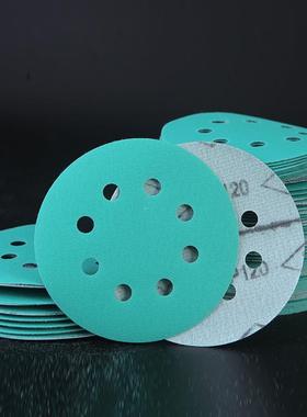 5绒寸6孔砂纸薄锆刚玉膜绿YVC砂干磨原植圆盘打磨汽车油漆子灰砂
