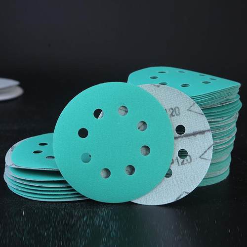 5绒寸6孔砂纸薄锆刚玉膜绿YVC砂干磨原植圆盘打磨汽车油漆子灰砂