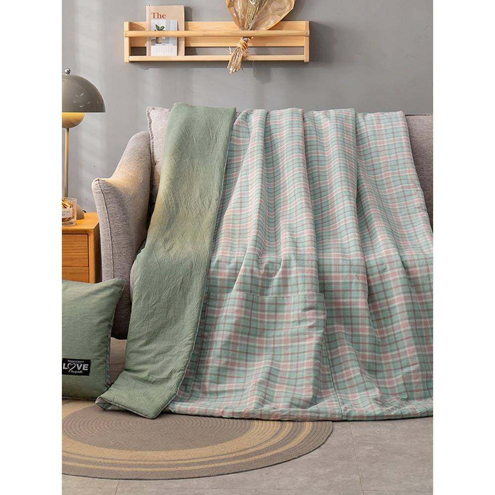 ?棉被两用口袋抱枕枕被纯子可F7685M5S机洗双面全棉靠办公室午休