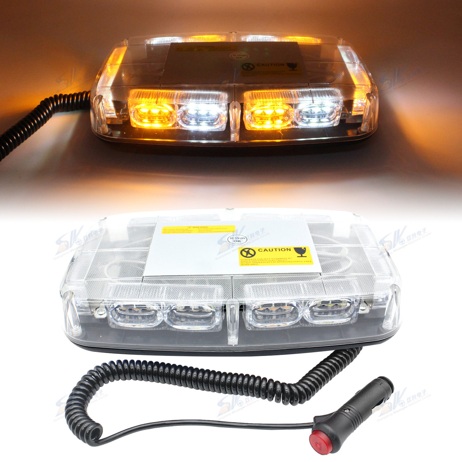 36LED车载吸顶灯 爆闪警示灯 汽车LED短排车顶灯 DC12-24V