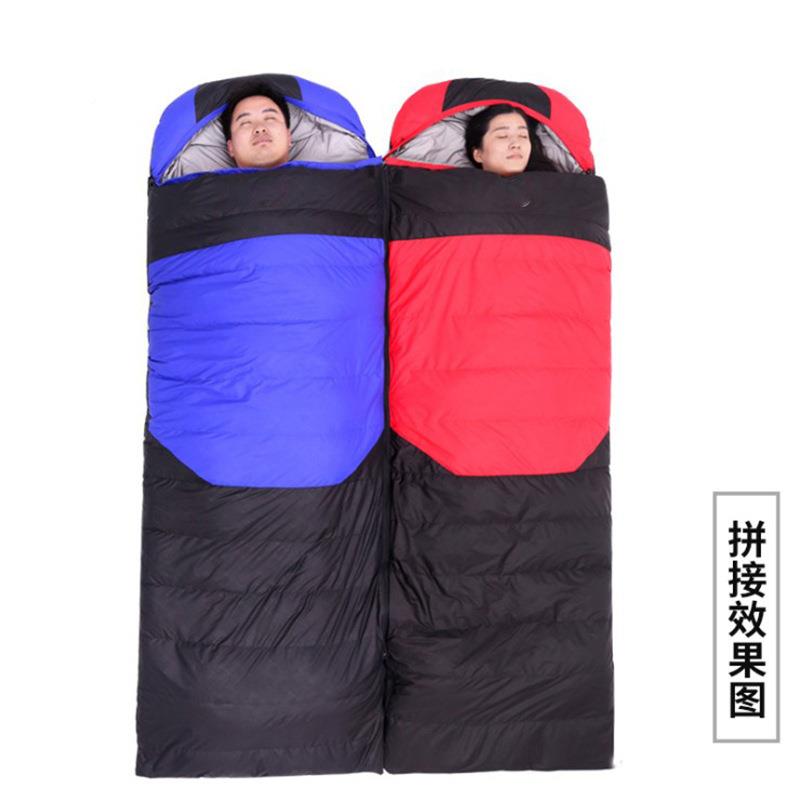 羽接0绒睡袋户外秋单人拼超轻保暖鸭绒睡袋12冬cm-1070g