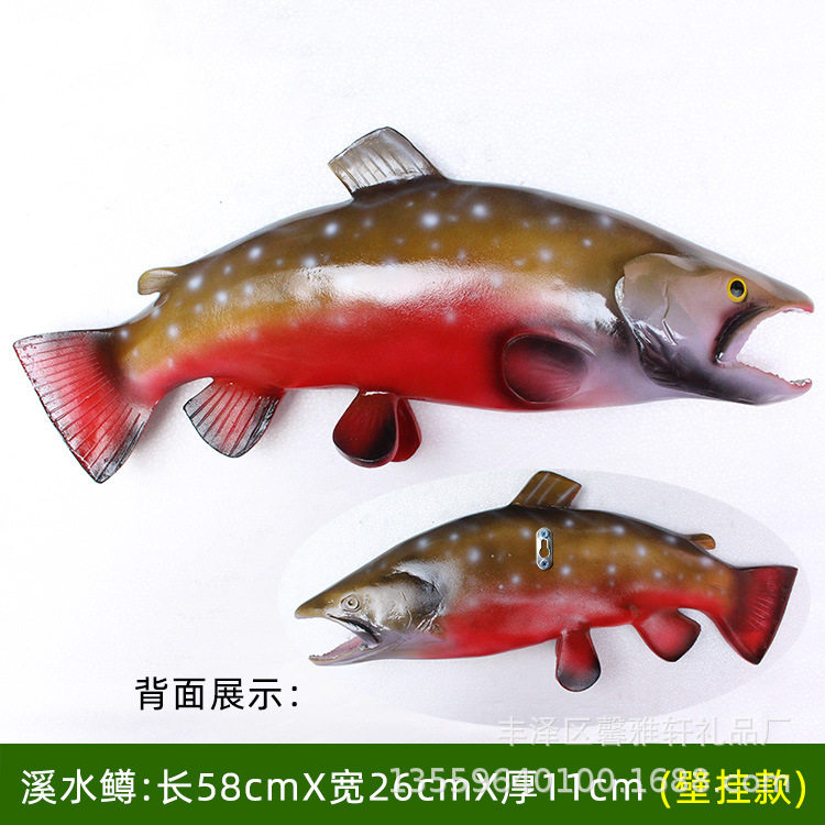 热销仿真玻璃钢摆件 海洋各类热带鱼模型 半面壁挂商铺门店装饰品