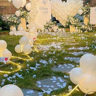 求婚室布置场CCN心地现场套装道外具网户外惊喜表白红仪式感背景