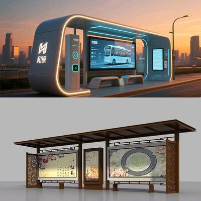 城市智能车亭候巴厂家现代智慧公站台乡62553镇候车厅士站台交站