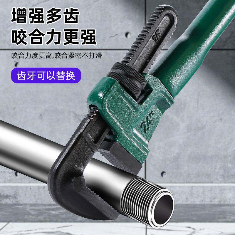 鲁威力工具重工业级型加管OGH钳油田维伸缩扳手伸缩式管子钳管道