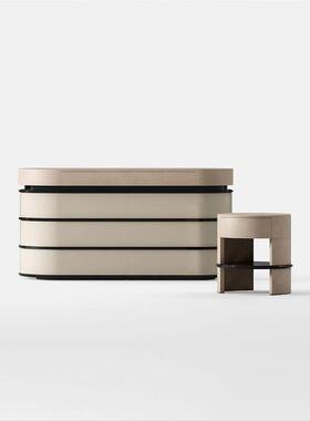 意式极视简实木斗创柜设计师收意高端椭圆QJS电柜餐边柜纳柜工厂