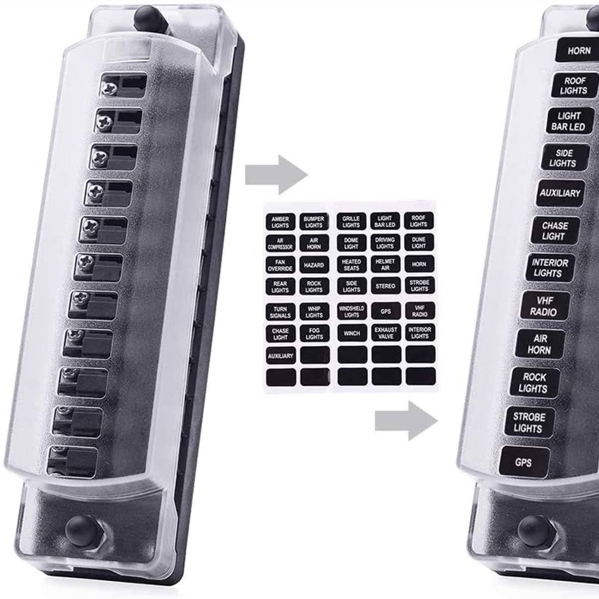 汽车直房车通用改装保险盒丝座排12路正负极V保险丝1XHP232V