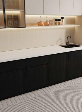 池柜一台水体公司大理石水吧办公室GZD实木茶水边柜黑色吧台桌