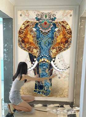 B9K022K5新款客厅大象钻画贴钻石十字绣自己MAN手工水晶欧式砖石