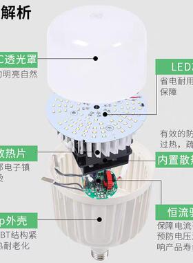 卡迪之光LED球灯泡节能灯大功率泡PKG灯超亮227E4e0螺口100W00瓦