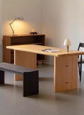 北美板白蜡木茶桌实木大桌桌EGI工作台桌书简约客厅家用餐阳台泡