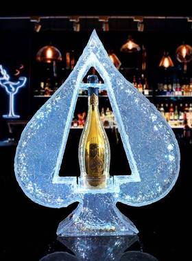 FJZ酒吧K座V发光黑桃a酒七彩封透明亚克力出酒神冰龙套leTd香槟酒