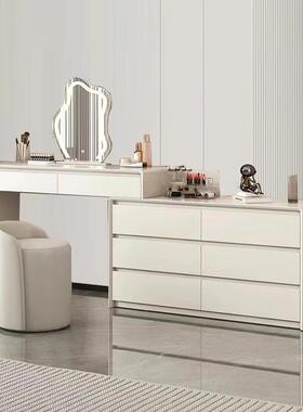 实网木环保梳妆室台简约化卧奶油风斗61656柜现代简约红化妆台一