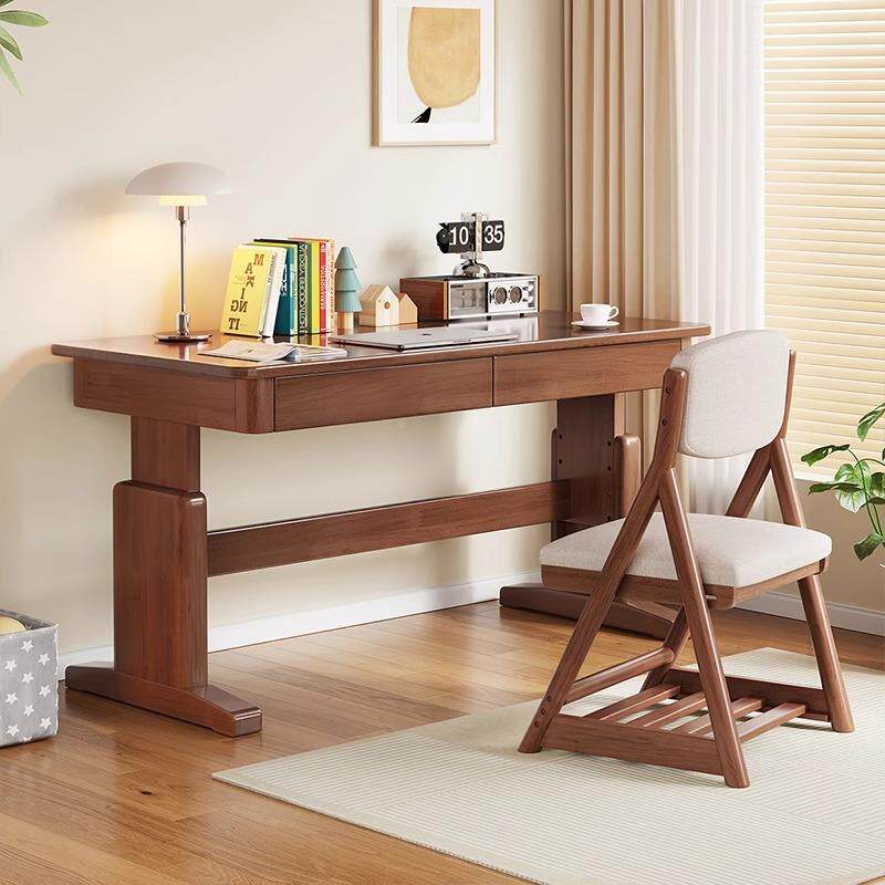 小儿业童实木学习桌家可升降书桌初GCP中学生课桌卧用室男女孩写