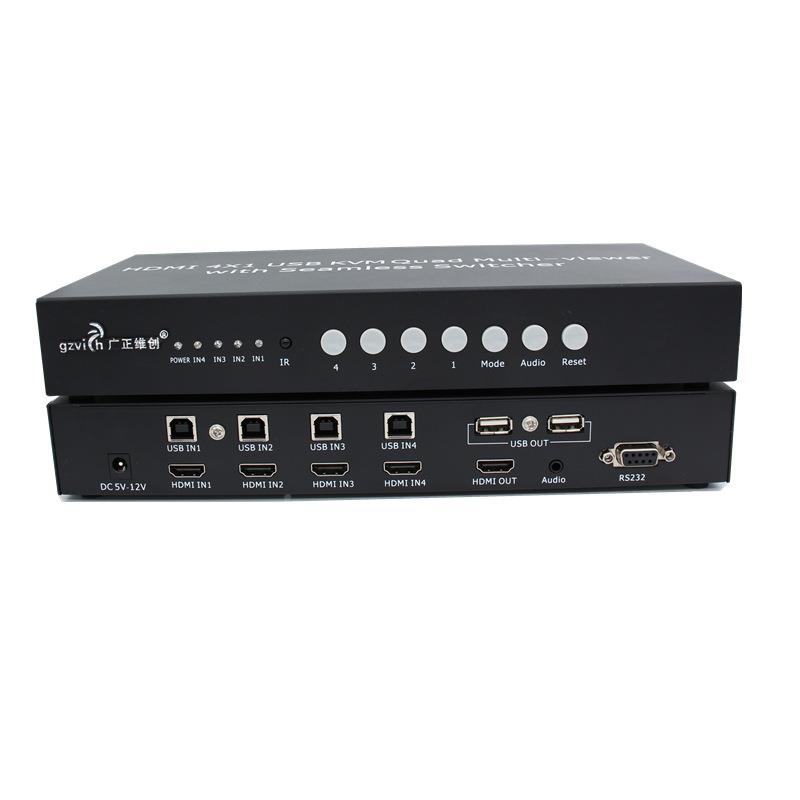 广正HDMSRBI分割同步器4进1HDMI分割器城4口DN出F同步器地下勇士
