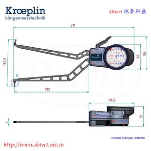 德径国KRO测-EPLIN指针式内径卡规H46298970沟槽内量内卡规70120m