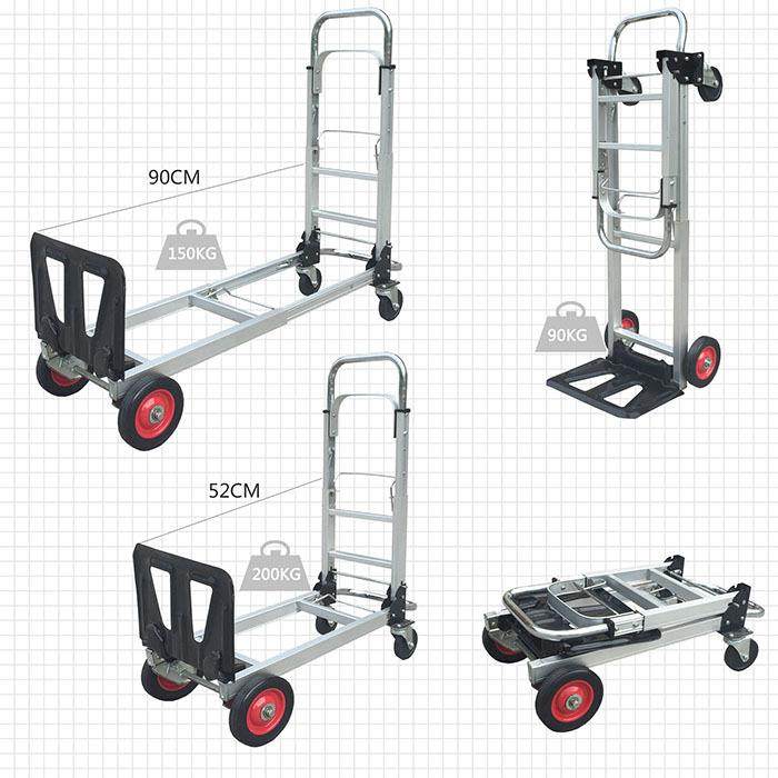 5YA手1全铝便折叠搬运拉货车推车四平板MYL拉杆车物流快递载重轮