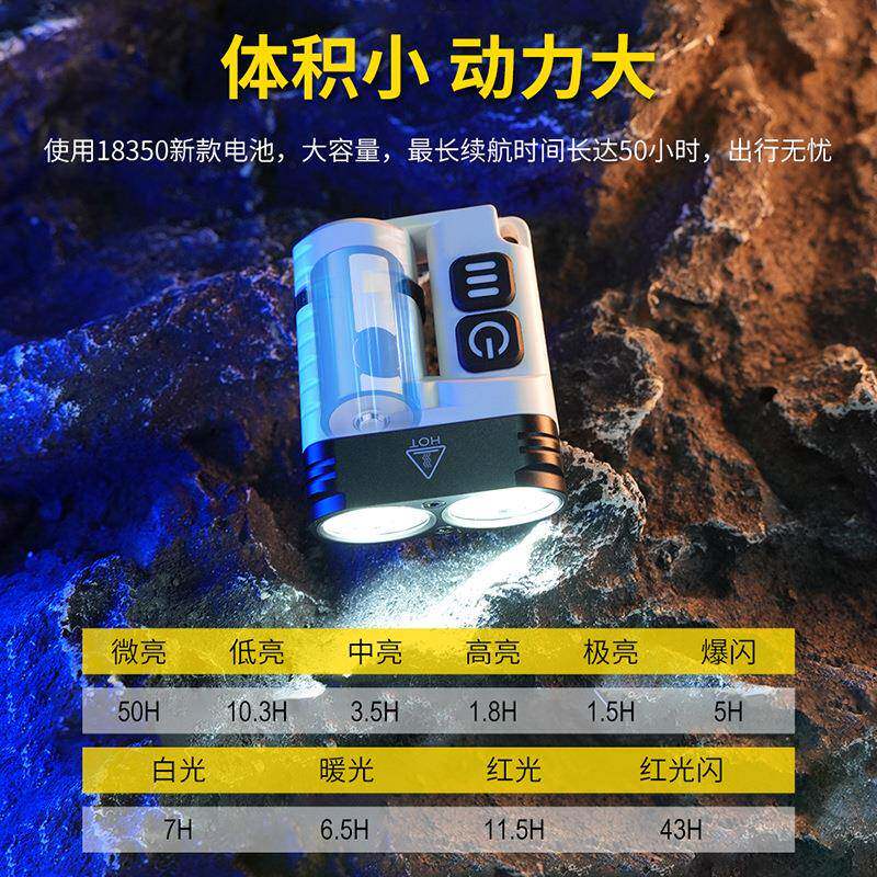 强光迷你匙手电筒防水户外电便充携露营磁吸工作灯钥扣EQN灯灯氛