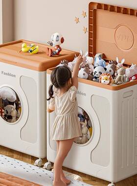 衣服收纳箱家用带容量大翻盖卧室折XBH衣物被子整理箱轮可叠收纳