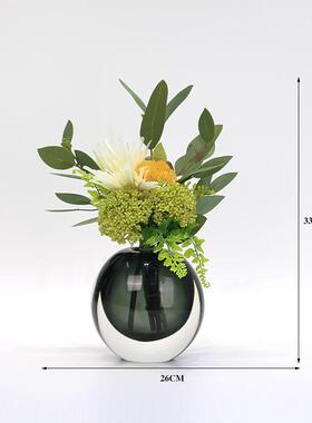 现代轻奢仿HOQ花房艺玻璃样插花器板客厅餐桌售楼处真洽谈桌软装