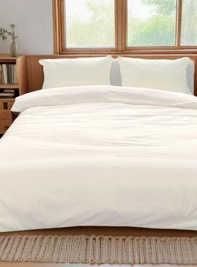 纯白色床宾双馆四件套酒店上用品单人人心床单被套4套件YCU净情家