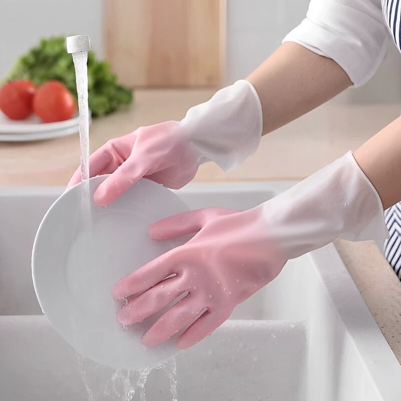 硅胶防水耐用厨房清洁手套