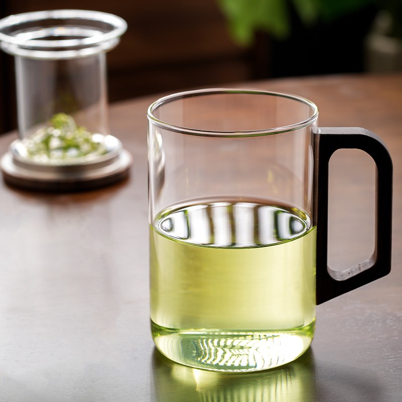 玻璃杯1000ml大容量茶杯家用泡茶男喝水杯子带过滤耐热高档办公室