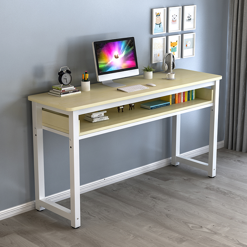 长条桌圆角办公桌子简约电脑桌家用带挡板桌卧室桌学习桌长方形桌