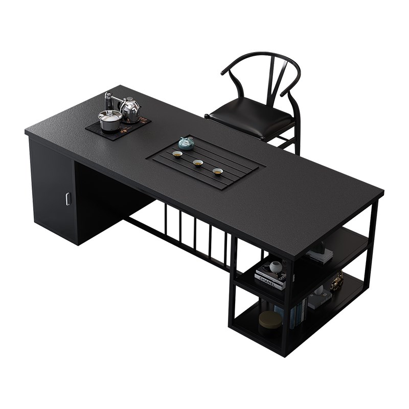 茶桌椅火烧石茶台家用办公阳台大理石茶几简约现代功夫泡茶桌