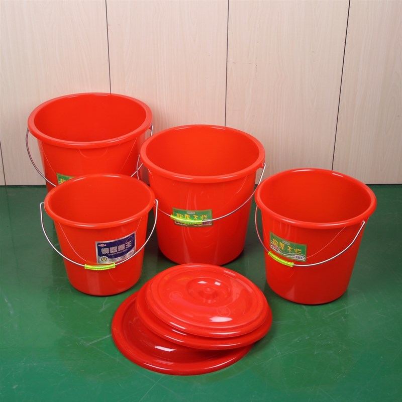 红桶摔不破加厚大号塑料水桶带盖圆桶储水桶化工桶