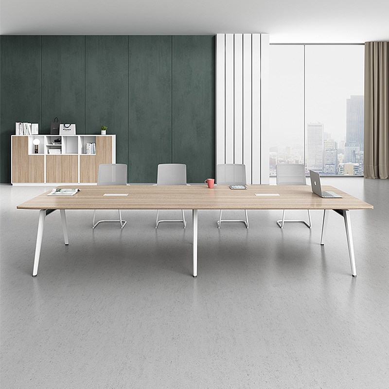 会议桌椅简约现代钢木洽谈室长方形长条培训桌办公家具工作台