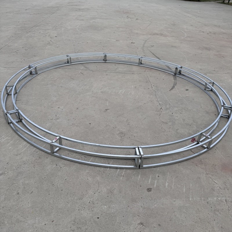 新款婚庆道具铁艺镀锌层圆环桁架圆环舞台背景吊顶装饰弧形花环