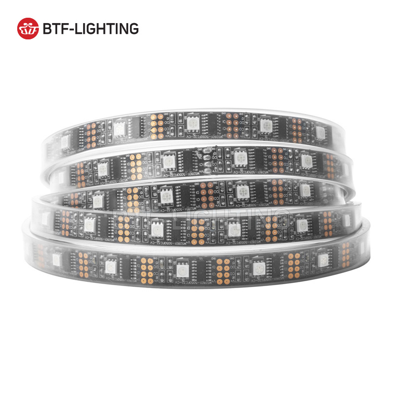 精品led全彩灯条WS2801 5050贴片双信号WS2801ic幻彩DC5V软灯带